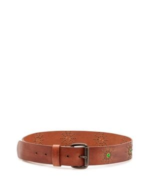 HTC Stylish Belt With Decorative Studs And Buckle - Brown