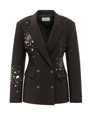 Des Phemmes Double-Breasted Blazer - Black