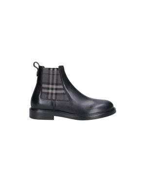 Burberry Calf Leather And Rubber Boots - Blue
