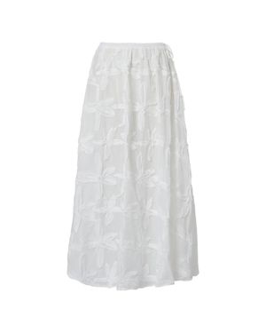 FARM Rio Long Skirt With Embroidery - White