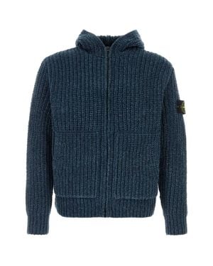 Stone Island Stone-Effect Knit Sweater - Blue