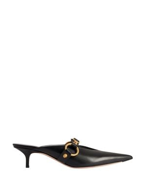 Balenciaga Leather Mule Pump With Heel - Black