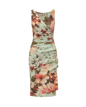 Chiara Boni Mini Suit With Floral Print And Draped Details - Metallic