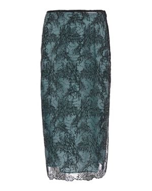 Semicouture Camilla Lace Mini Skirt With Side Zip And Scalloped Hem - Green