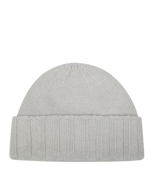 Drumohr Ribbed Cashmere Beanie - Gray
