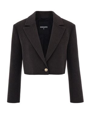 Patrizia Pepe Tailored Cropped Blazer Jacket - Black