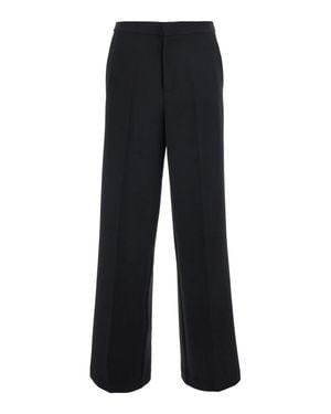 Twinset High-Waist Straight-Leg Tech Fabric Pants With Side Pockets - Blue