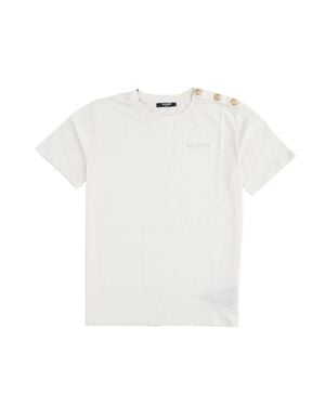 Balmain T Shirt With Logo - White