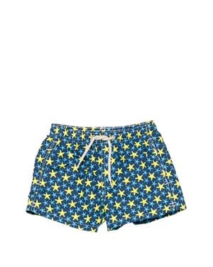 MC2 Saint Barth Starfish Pattern Drawstring Swim Shorts For Boys - Blue