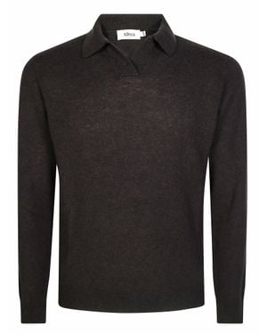 Altea Open-Collar Cashmere-Merino Polo Sweater - Black