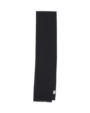 Destin Polka Dot Fringe Scarf - Black