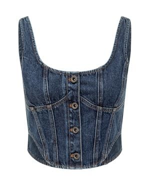 Self-Portrait Mini Corset Top - Blue