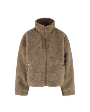 Entire studios Taupe Cropped Plush Teddy Jacket - Brown