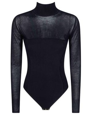 Elisabetta Franchi Ribbed Knit Bodysuit - Blue