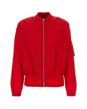 Fendi Nylon Bomber Jacket - Red