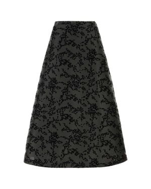 Alberta Ferretti Printed Jacquard Skirt - Black
