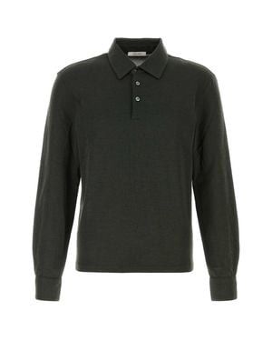 The Row Dark Knit Reyes Polo Shirt - Black