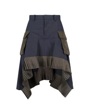 Sacai Skirts Polyester - Blue
