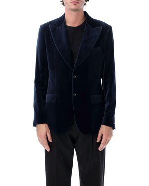 Lardini Velvet Tailored Blazer - Blue