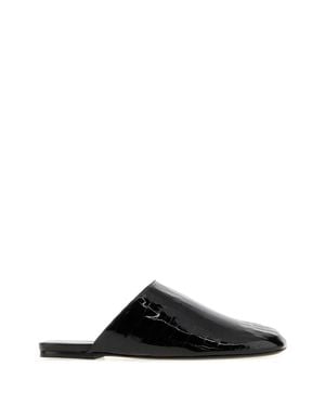 Stuart Weitzman Leather Slippers - Black