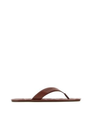 JW Anderson Chocolate Leather Thong Slippers - Brown
