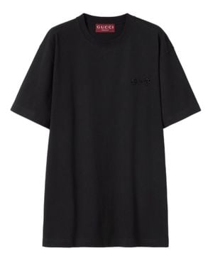Gucci Medium-Weight Clip Embroidered Tee - Black