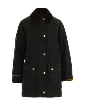 Barbour Waxed Cotton Long Coat - Black