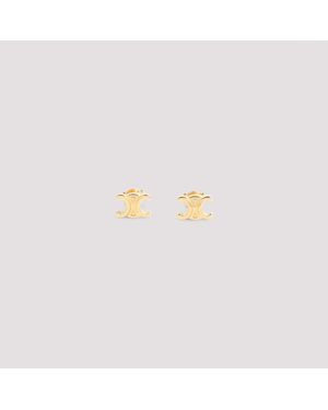 Celine Brass Stud Earrings - Pink