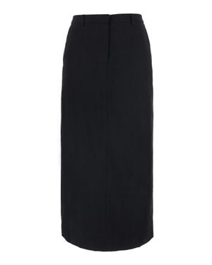 DUNST H-Line Long Straight Hem Skirt With Side Closure - Black