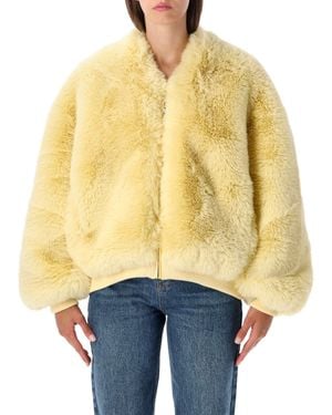 Frankie Shop Faux Fur Bomber Jacket - Blue