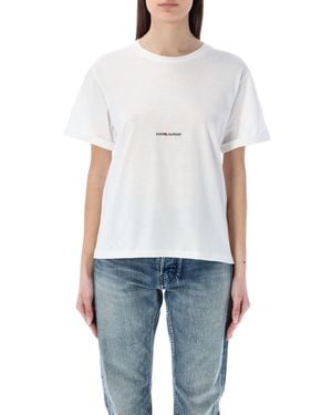 Saint Laurent Boyfriend T-Shirt With Logo - White