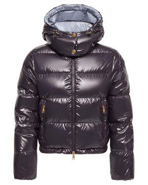 Moncler Mini Down-Filled Coat With Adjustable Hood - Gray
