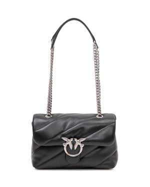 Pinko Mini Love Puff Quilted Shoulder Bag With Chain - White