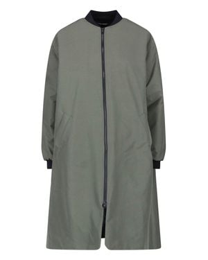Cape Concept Longline Zip Front Coat - Gray