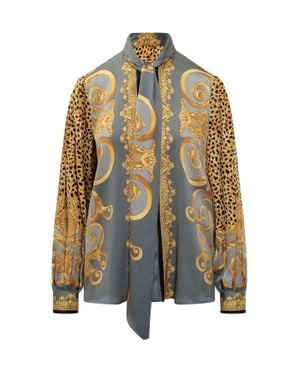 Versace Silk Shirt With Baroque Print - Multicolor