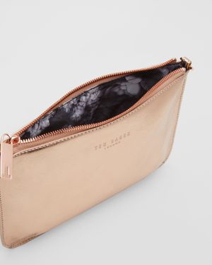 Ted Baker Crosshatch Leather Clutch Bag - Pink