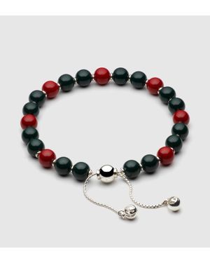 Gucci Bracelet With Green And Red Wooden Beads