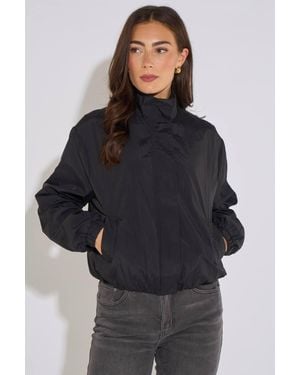 Gini London Funnel Neck Windbreaker Jacket - Black