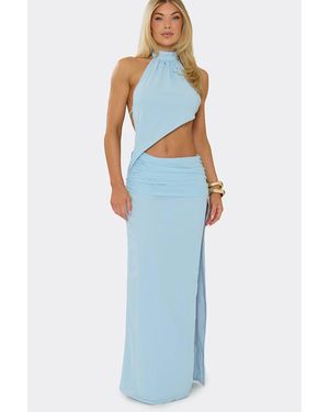 EGO Sleeveless Open Back Maxi Dress - Blue