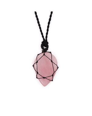 KDMD Laced Gemstone Teardrop Pendant - Pink