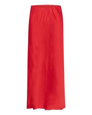 Kaffe Kalotte Satin Slip Maxi Skirt - Red