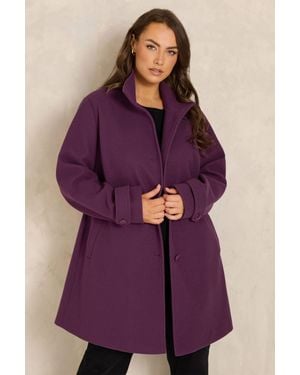 Evans Funnel Coat - Purple