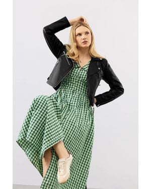 Bolongaro Trevor Real Leather Wren Biker Jacket - Green