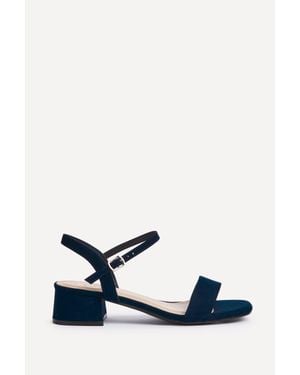 Linzi Carlie Wide Fit Faux Suede Low Heels - Blue
