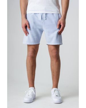Influence Cotton Blend Elasticated Drawstring Shorts - Blue