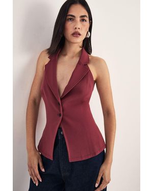 Nasty Gal Tailored Button Detail Collared Waistcoat