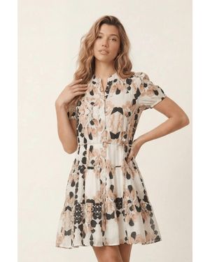 Style Cheat Spot Mini Shirt Dress - Natural