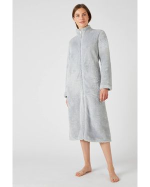 DAMART Thermal Long Teddy Fleece Dressing Gown - Grey