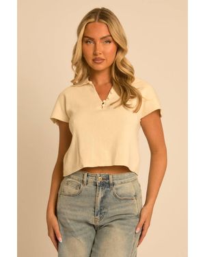 Rebellious Fashion Cropped Knit Jumper - White