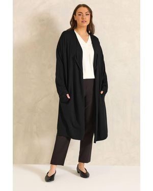 Evans Premium Waterfall Cardigan - Black